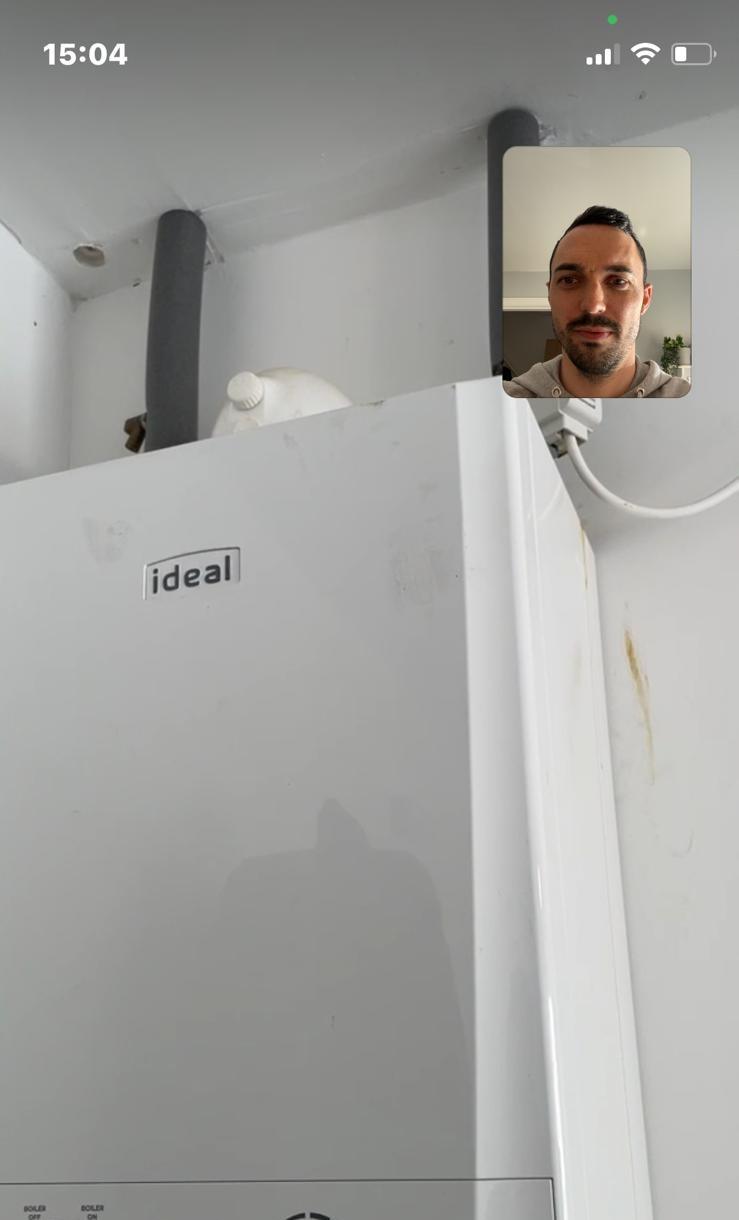 Virtual survey being conducted of an Ideal central heating boiler.