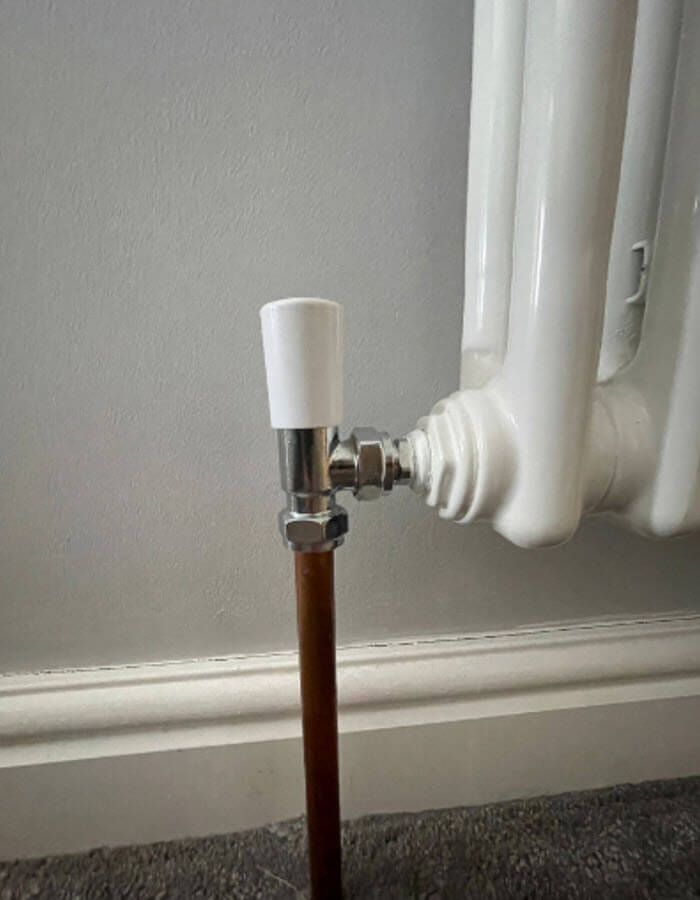 Photo of the existing radiator pipework.