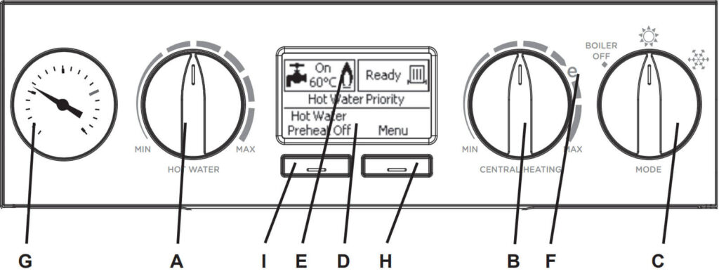 Keston combi boiler c30control panel.