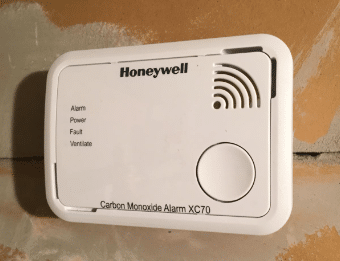 Carbon Monoxide Alarm on wall 