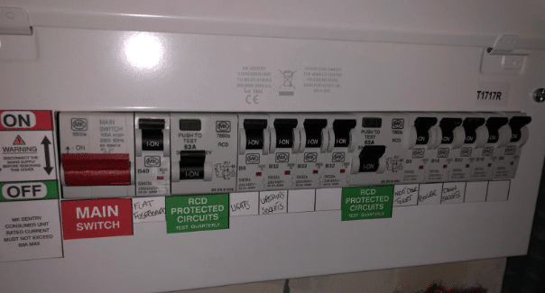 Consumer unit fuse board image 