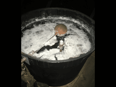 Cold water storage tank showing stagnant water 