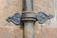 A Victorian era cast iron drainage pipe in Edinburgh.