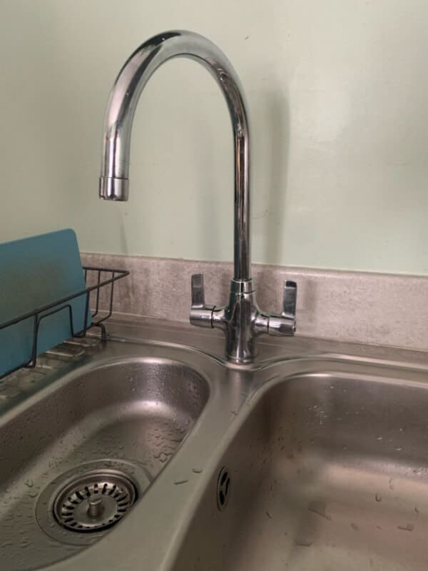 Photo of a faulty kitchen tap in an Edinburgh home.