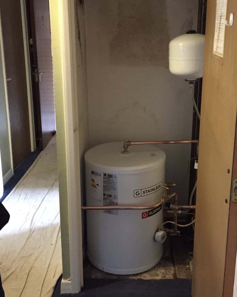 New set up with hot water tank replaced and lots of space.