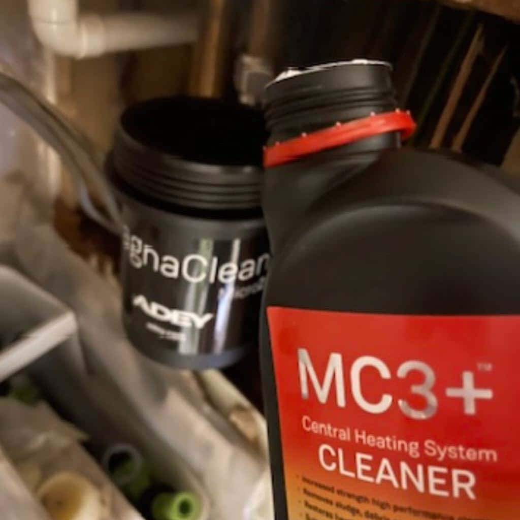 A chemical flush is less aggressive on your heating system than a power flush.