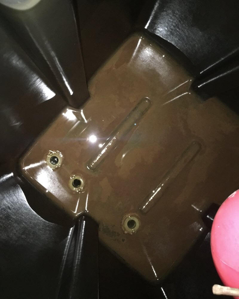 Cold water storage tank before cleaning.