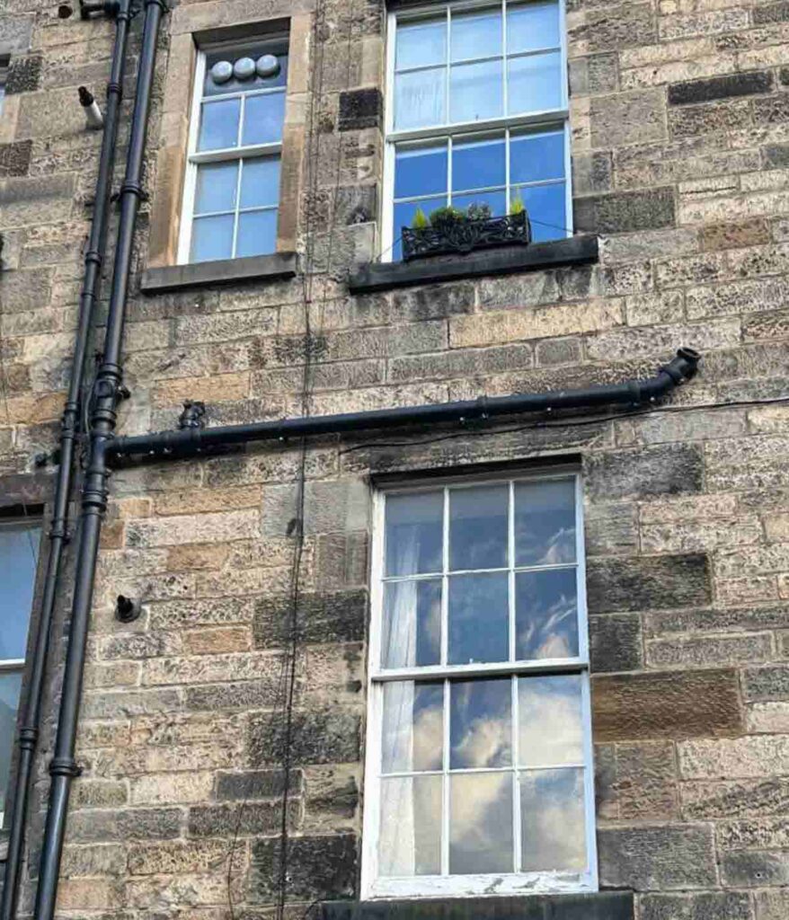 Cast iron drain pipe replacement for Edinburgh tenements.
